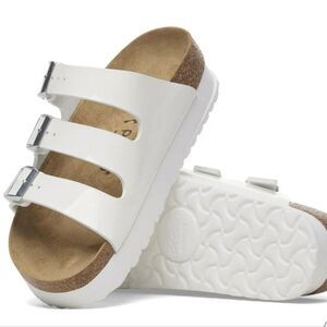Birkenstock Papillio Florida Flex Platform Triple Strap Sandals- White